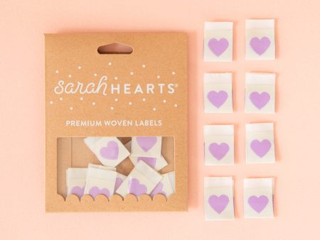 Woven Sew-In Labels - Purple Heart (pack of 8) Cheap