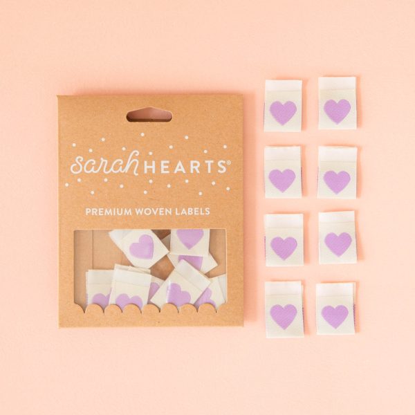 Woven Sew-In Labels - Purple Heart (pack of 8) Cheap