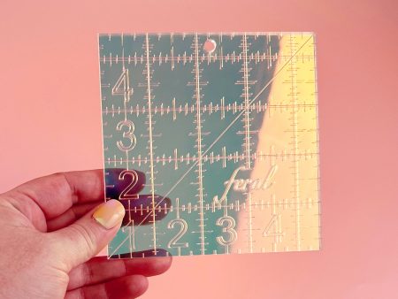 Feral Notions - 4.5  Square Iridescent Quilting Ruler Online