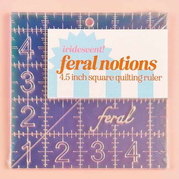 Feral Notions - 4.5  Square Iridescent Quilting Ruler Online