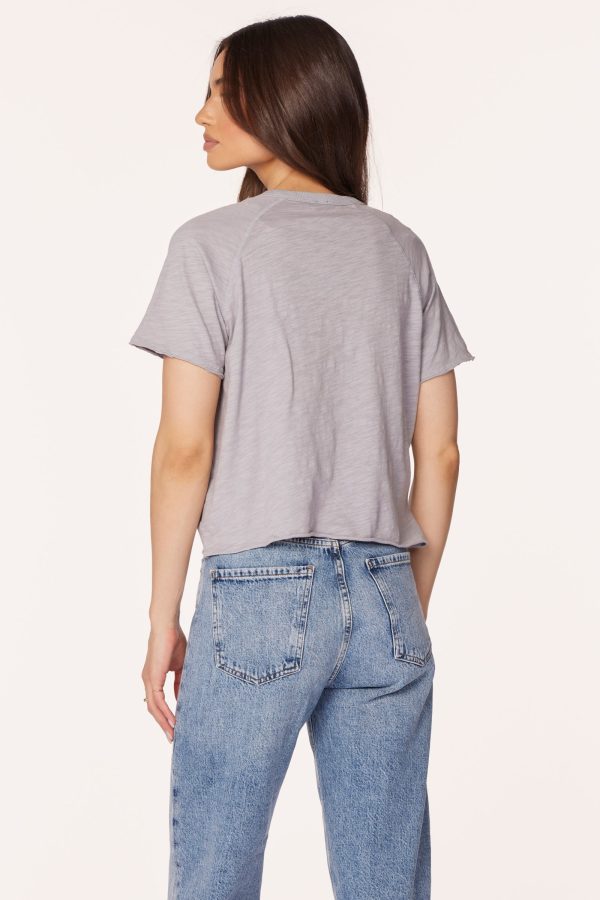 SPLIT NECK RAGLAN BOXY TEE Online Sale