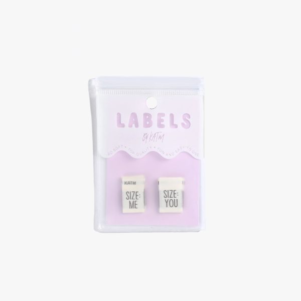 Woven Sew-In Labels - KATM - Size Me Size You (pack of 6) For Sale