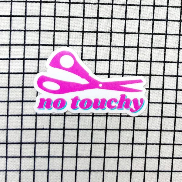 No Touchy! Sewing Scissors Sticker Discount