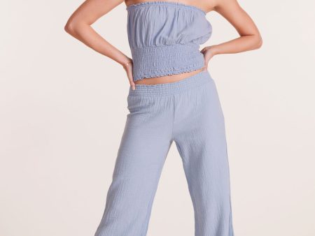 SMOCKED WAIST WIDE LEG PANT Supply