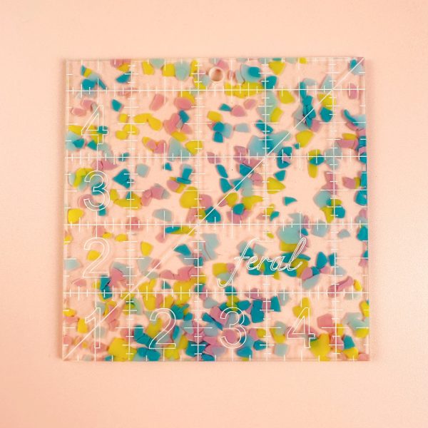 Feral Notions - 4.5  Square Confetti Quilting Ruler Supply