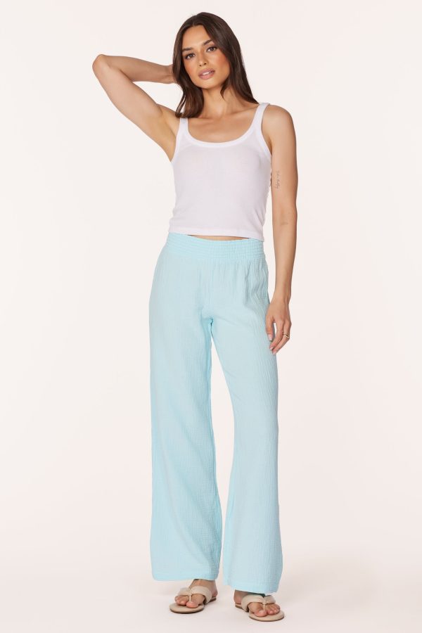 WIDE LEG SMOCKED WAIST PANT Supply