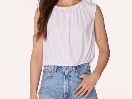 SHIRRED SLEEVELESS TEE Online Hot Sale