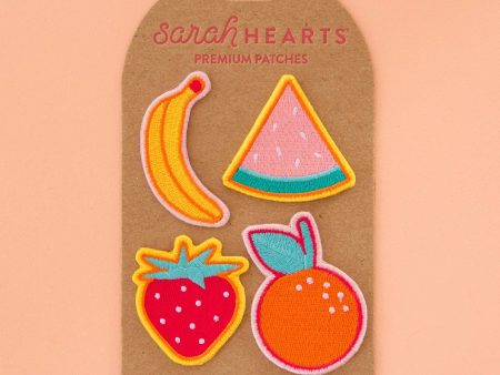 Summer Fruit Embroidered Peel & Stick or Sew On Patches - 4 Pack Cheap