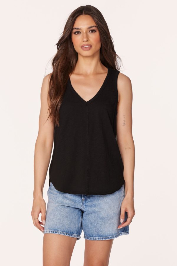 V-NECK FRONT SEAMED TANK Cheap