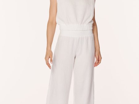 WIDE LEG SMOCKED WAIST PANT Supply