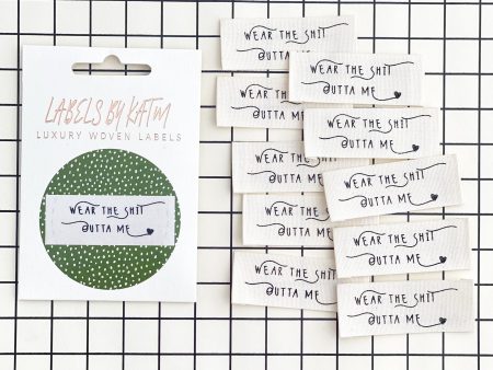 Woven Sew-In Labels - Wear the Shit Outta Me (cotton labels, pack of 10) Online Hot Sale