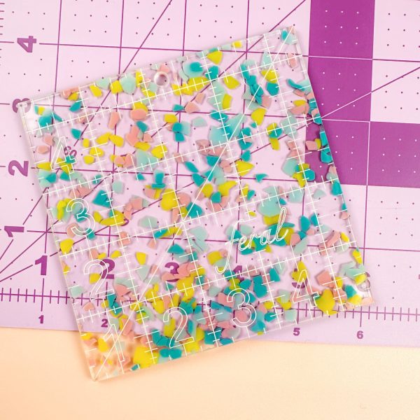 Feral Notions - 4.5  Square Confetti Quilting Ruler Supply