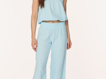 WIDE LEG SMOCKED WAIST PANT Supply