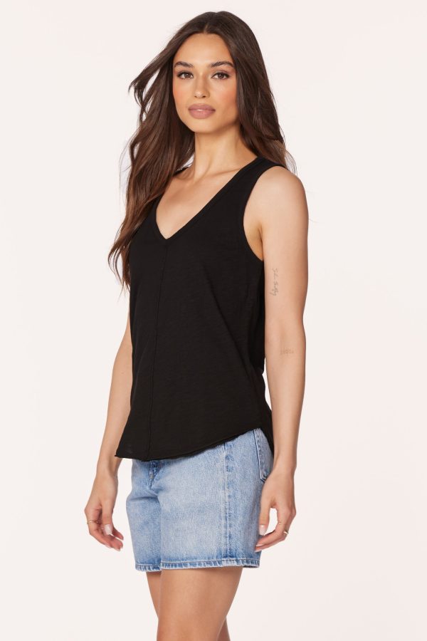 V-NECK FRONT SEAMED TANK Cheap