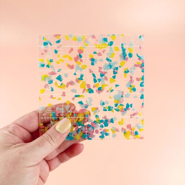 Feral Notions - 4.5  Square Confetti Quilting Ruler Supply