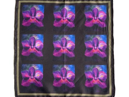 Black Orchid - Silk Pocket Square Online Sale