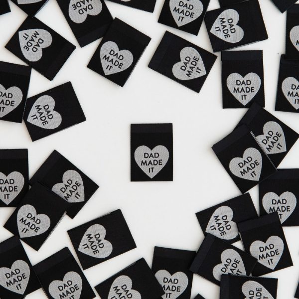 Woven Sew-In Labels - Dad Made It Heart (pack of 8) Online Sale