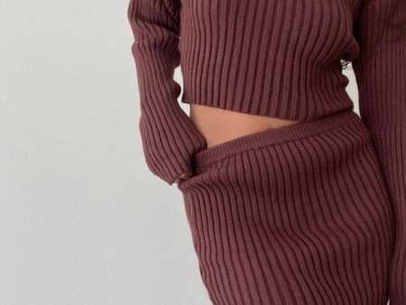 Cinnamon Knit Skirt Online Sale