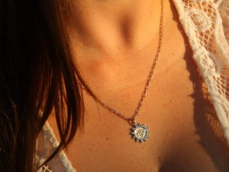 Be Luxurious - Silver & Blue Topaz Bee-Inspired Pendant & Necklace Hot on Sale