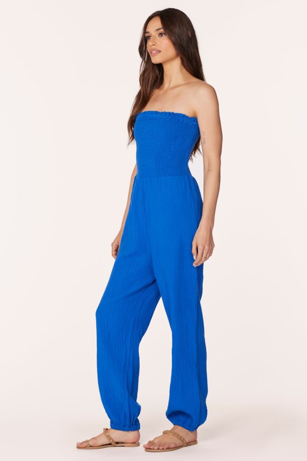 SMOCKED TUBE TOP JUMPSUIT Discount