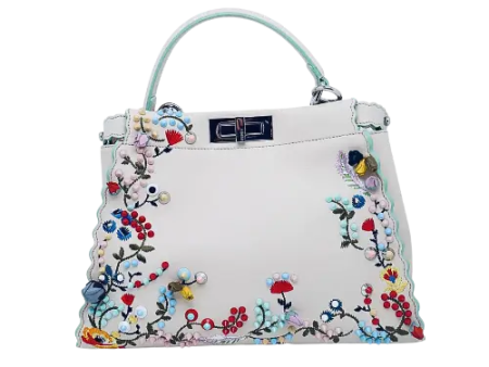 White Beige Floral Peekaboo ISeeU Bag Discount