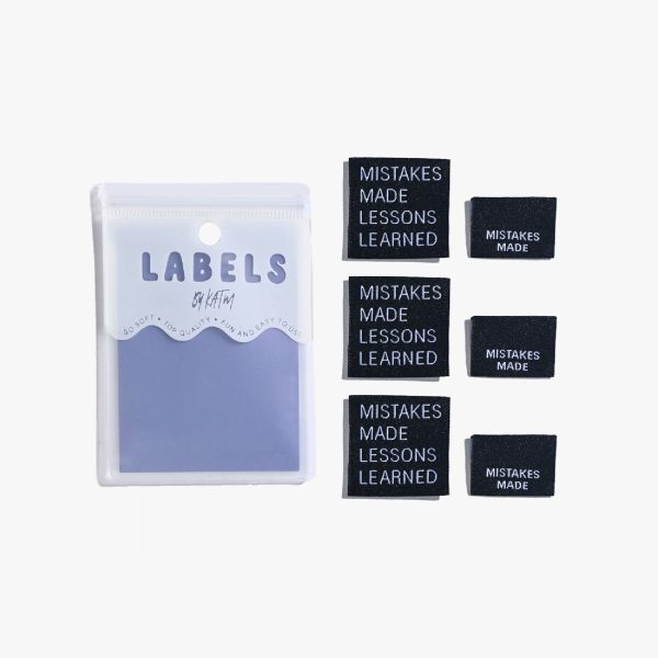 Woven Sew-In Labels - KATM - Mistakes Made Lessons Learned (pack of 6) Online Sale