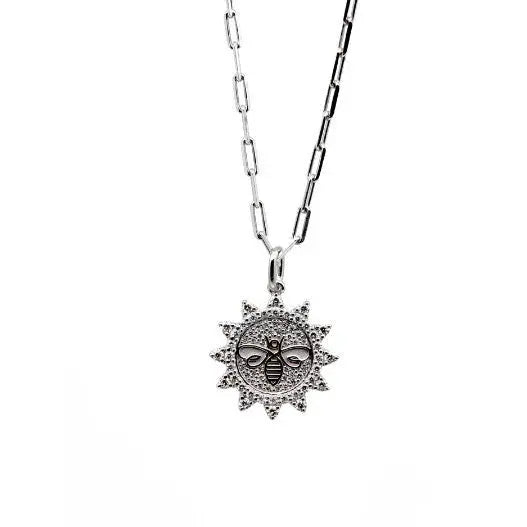 Be Bold - Silver & Diamonds Bee-Inspired Pendant & Necklace Supply