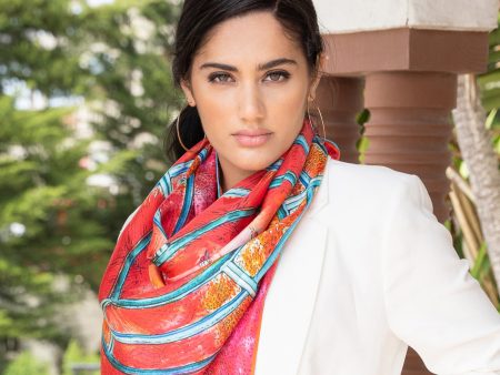 Rainbow Bridges - Square Silk Scarf Online now