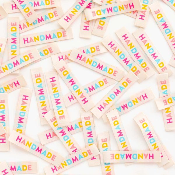 Woven Sew-In Labels - Colorful Handmade (pack of 8) Online now