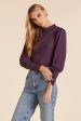 SHIRRED SLEEVE MOCKNECK TOP Online Hot Sale