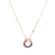 Rainbow Baguette Halo Bezel Necklace Online Hot Sale