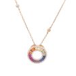 Rainbow Baguette Halo Bezel Necklace Online Hot Sale