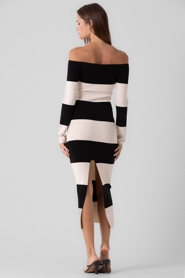 Wednesday Striped Midi Dress For Cheap