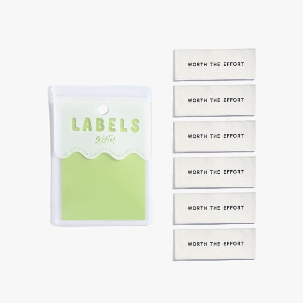 Woven Sew-In Labels - KATM - Worth the Effort (pack of 6) Online