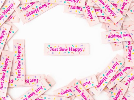 Woven Sew-In Labels - Just Sew Happy (pack of 8) Supply