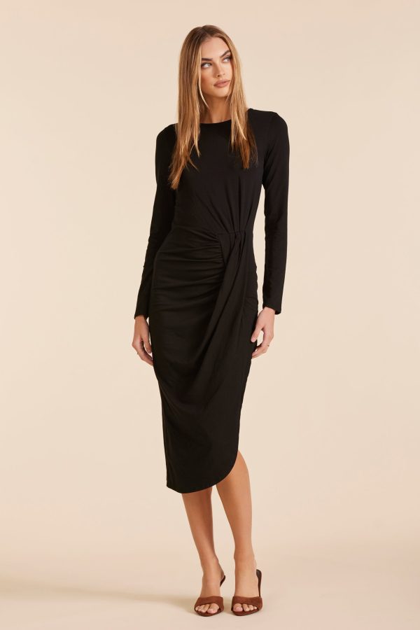 PLEAT DETAIL ASYMMETRICAL DRESS Hot on Sale