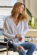 V-NECK BOYFRIEND LONG SLEEVE TOP Cheap