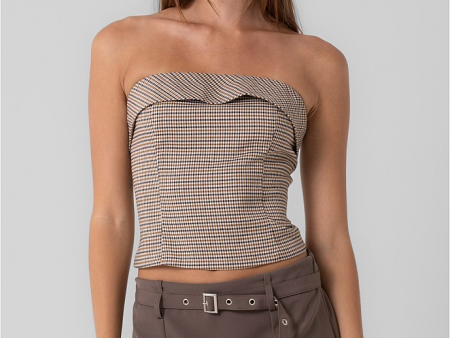 Aida Plaid Strapless Top Sale