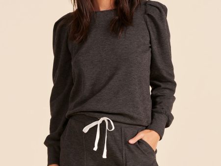 PLEAT SLEEVE CREWNECK PULLOVER Cheap