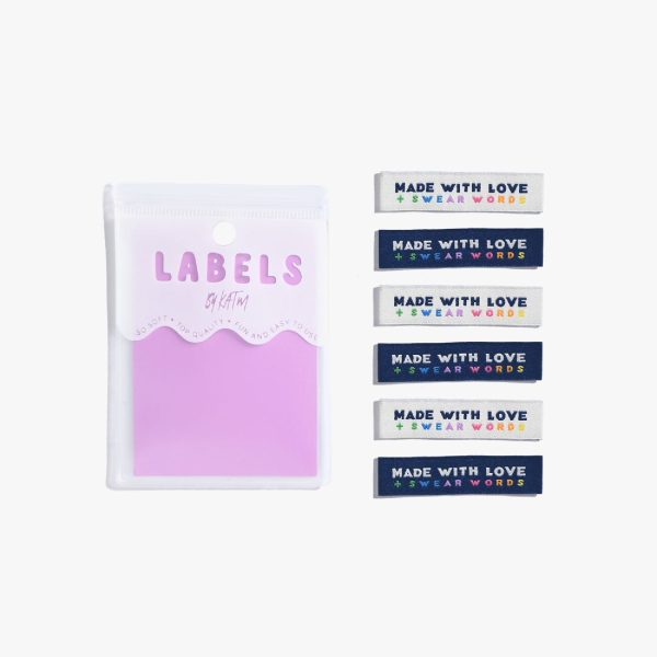 Woven Sew-In Labels - Made With Love And Swear Words (pack of 6) For Sale