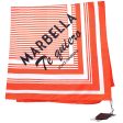 Dolce & Gabbana Orange and White Striped Silk Square Scarf Bandeau Discount