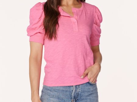 PUFF SLEEVE HENLEY Online Hot Sale