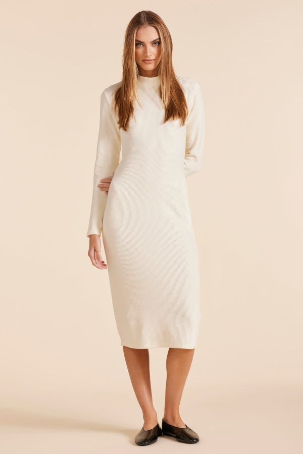 FITTED LONG SLEEVE MIDI DRESS Discount