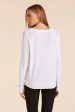 V-NECK BOYFRIEND LONG SLEEVE TOP Cheap