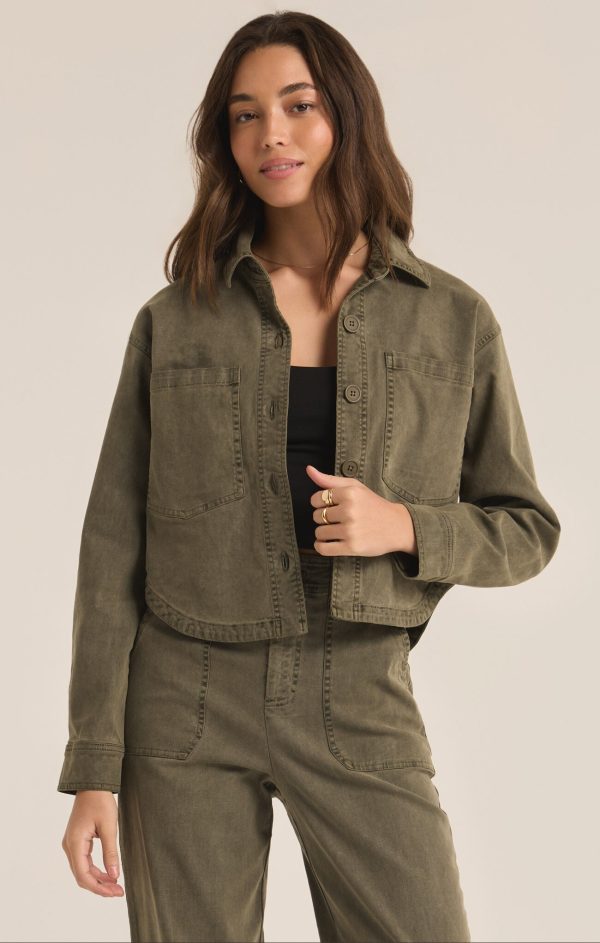 All Day Cropped Washed Jacket Hot on Sale