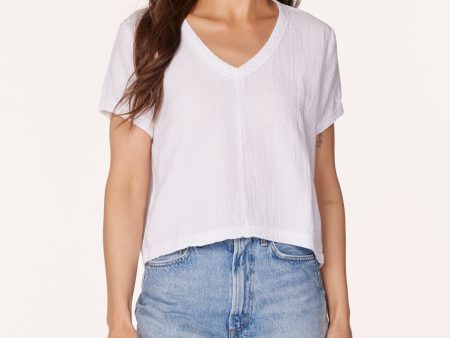 BOXY CROP V-NECK For Sale