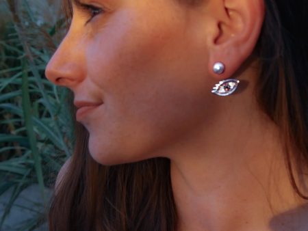 Third Eye Pavé Single Earring Open Marquise Jacket Supply