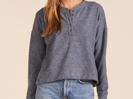 BOXY HENLEY SWEATSHIRT Supply