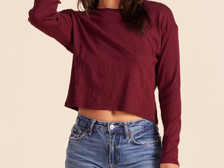 SIDE RIBBED LONG SLEEVE TEE Hot on Sale