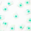 Woven Sew-In Labels - Mint Green Star (pack of 8) Supply